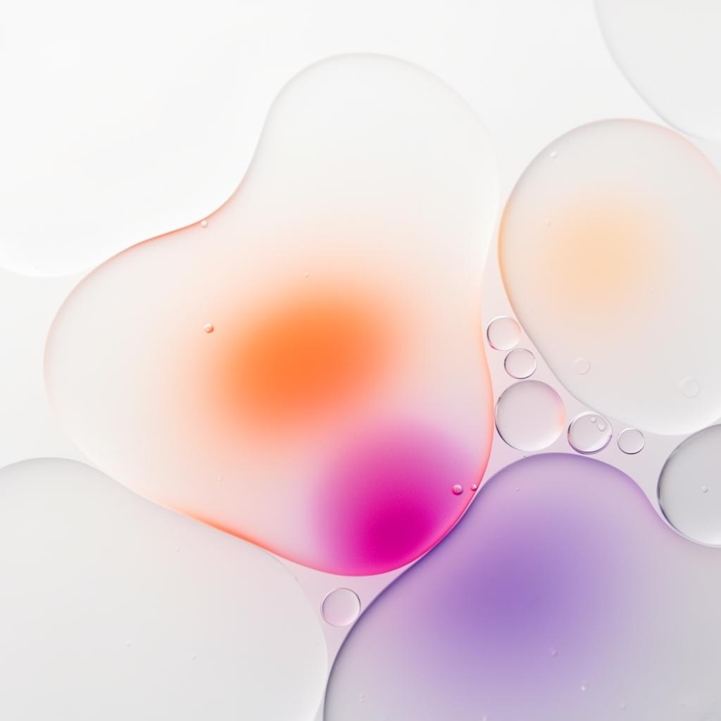 Abstrakte Liquid-Glass-Visualisierung in Sunset-Farben